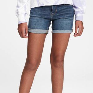 Girls' Midi Denim Shorts with Stretch